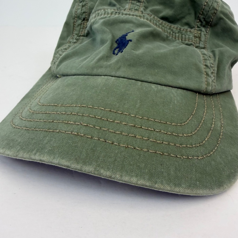 Polo Ralph Lauren Summer Hat Cap One Size Green Strapback Pony Vintage - Picture 3 of 9